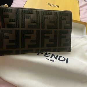 Small flat Fendi pouch canvas